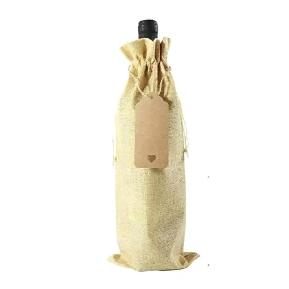 Handmade Burlap Wine Bag After School Supplies Teacher Gift Jute‎ Bottle Sleeve